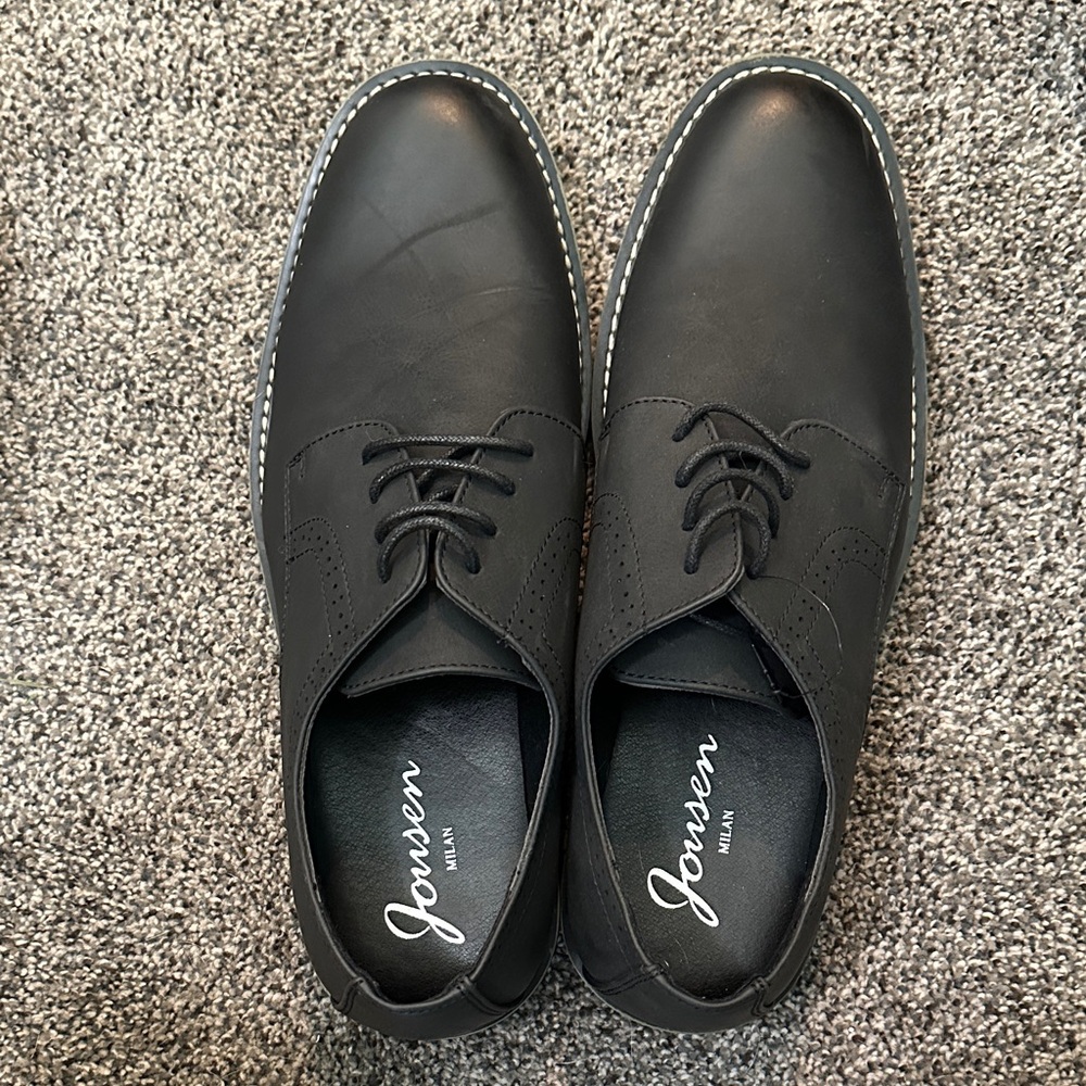 Joemen Men's Black Lace Up Dress Shoes Oxford Size 9.5 Classic Formal